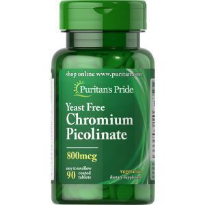 Хром пиколинат, Chromium Picolinate, Puritan's Pride, без дрожжей, 800 мкг, 90 таблеток 