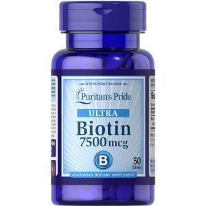 Biotin, Biotin, Puritanning mag'rurligi, 7500 mkg, 50 tabletka