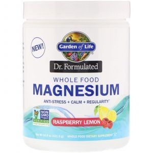 Garden of Life, Dr. Formulated, Whole Food Magnesium Powder, Raspberry Lemon, 14.9 oz (421.5 g)