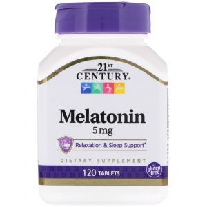 Мелатонин, Melatonin, 21st Century, 5 мг, 120 таб. (Default)