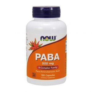 ПАБК (пара-аминобензойная кислота), PABA, Now Foods, 500 мг, 100 ка
