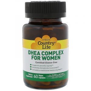Дегидроэпиандростерон, ДГЭА для женщин, DHEA, Country Life, 60 капсул