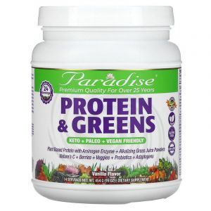  Растительный белок с зеленью, Protein & Greens, Paradise Herbs, 454 г