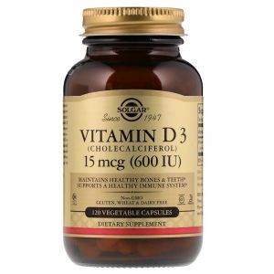 Витамин D3, Vitamin D3, Solgar, 600 МЕ, 120 капсул (Default)