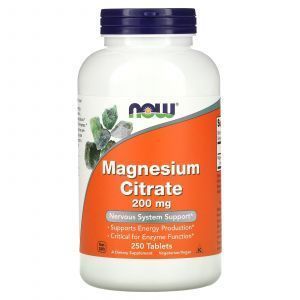 Магний цитрат, Magnesium Citrate, Now Foods, 200 мг, 250 таблеток
