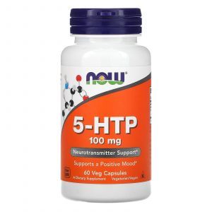 5-HTP, 5-гидрокситриптофан, 5-HTP, Now Foods, 100 мг, 60 вегетарианских капсул
