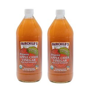Яблочный уксус, Apple Cider Vinegar, Fairchild's, сырой и нефильтрованный, 2 бутылки по 946 мл