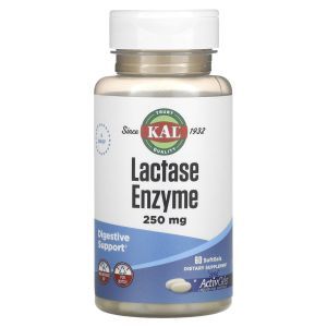 Фермент лактаза, Lactase Enzyme, KAL, 250 мг, 60 капсул