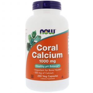 Коралловый кальций, Coral Calcium, Now Foods, 1000 мг, 250 вегетарианских капсул