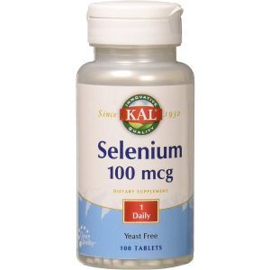 Селен, Selenium, KAL, без дрожжей, 100 мкг, 100 таблеток