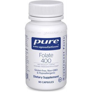 Фолат, Folate, Pure Encapsulations, 400 мкг, 90 капсул