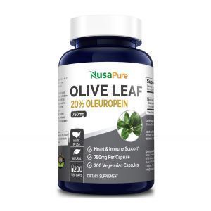 Экстракт оливковых листьев (20% олеуропена), Olive Leaf Extract , NusaPure, 750 мг, 200 вегетарианских капсул