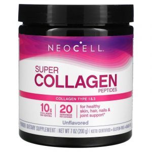 Коллагеновые пептиды, супер, Collagen Peptides, Neocell, без ароматизаторов, тип 1 и 3, 200 г