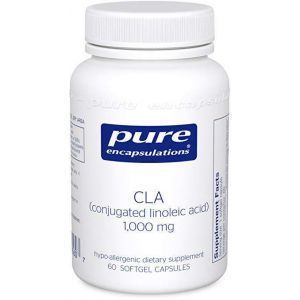 Конъюгированная линолевая кислота, CLA, Pure Encapsulations, способствует здоровому составу тела при здоровом питании и физических упражнениях, 1000 мг, 60 капсул