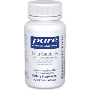 Beta karotin (aralash karotinoidlar bilan), beta karotin, sof inkapsulyatsiyalar, antioksidant va vitamin A prekursorlari, 90 kapsula