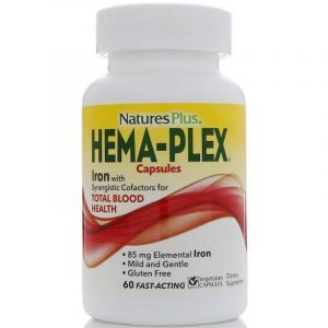 Комплекс витаминов и минералов, Hema-Plex, Nature's Plus, 60 вегетарианских капсул (Default)