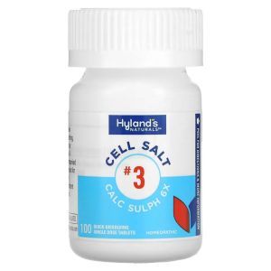 Клеточная соль №3, Cell Salt #3, Calc Sulph 6X, Hyland's, 100 быстрорастворимых таблеток