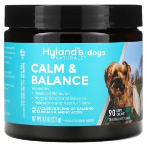 Успокаивающее для собак, Calm & Balance, Hyland's Naturals, куриная печень, 90 жевательных конфет, 270 г