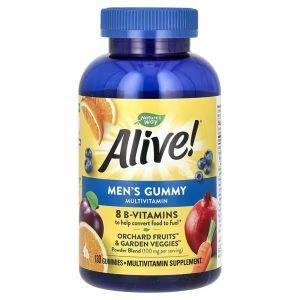 Мультивитамины для мужчин, Men's Gummy Multivitamin, Nature's Way, Alive!, фруктовый вкус, 130 жевательных конфет