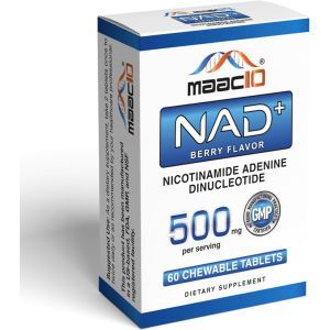 Никотинамид адениндинуклеотид, NAD+, MAAC10, вкус ягод, липосомальный, 500 мг, 60 жевательных таблеток