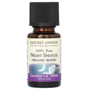 Смесь эфирных масел для хорошего сна, Night Snooze, Nature's Answer, 100% чистое органическое, 15 мл