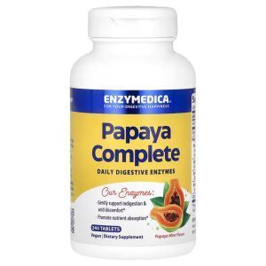 Пищеварительные ферменты папайи, Papaya Complete, Enzymedica, со вкусом папайи и мяты, 240 таблеток