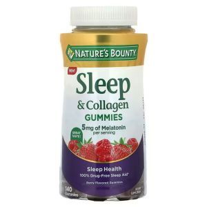 Формула для сна с коллагеном, Sleep & Collagen Gummies, Nature's Bounty, вкус ягод, 5 мг, 140 жевательных конфет (2,5 мг на конфету)