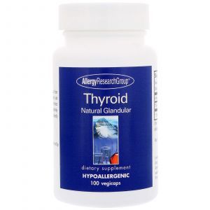 Поддержка щитовидной железы, Thyroid Natural Glandular, Allergy Research Group, 100 кап.