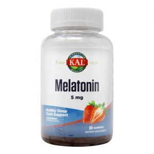 Melatonin, Melatonin, KAL, Qulupnay, 5 mg, 60 chaynash tabletkalari