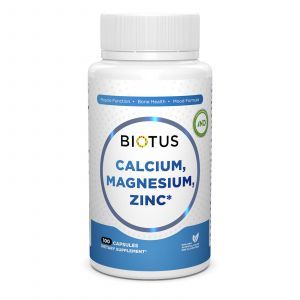Кальций, магний, цинк и витамин D3, Biotus, 100 капсул