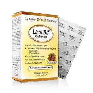 Пробиотики, LactoBif Probiotics, California Gold Nutrition LactoBif, 30 млд, 60 капсул