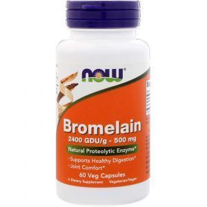Бромелайн, Bromelain, Now Foods, 500 мг, 60 капс