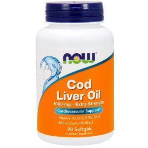 Рыбий жир из печени трески, Cod Liver Oil, Now Foods, 1000 мг, 90 гелевых капсул
