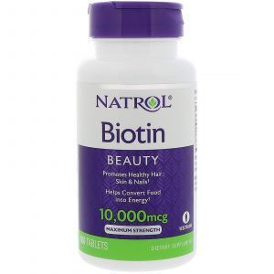 Биотин максимум, Biotin, Natrol, 10000 мкг, 100 таблето