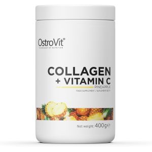 Коллаген + витамин С, Collagen + Vitamin C, OstroVit, вкус ананаса, 400 г
