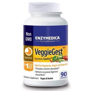 Ферменты для пищеварения, VeggieGest, Enzymedica, для переваривания растительной клетчатки, 90 капсул