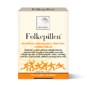 Фолкепилен, Folkepillen, New Nordic, витамины для иммунитета, энергии, выносливости, умственной активности, 60 таблеток
