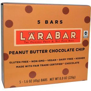 Батончики с шоколадом и арахисовым маслом, Peanut Butter Chocolate Chip, Larabar, 5 бат.
