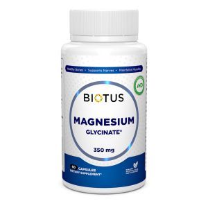Магний глицинат, Magnesium Glycinate, Biotus, 60 капсул