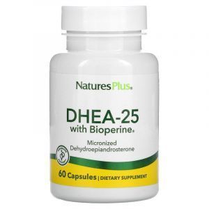 ДГЭА-25 с биоперином, DHEA-25 With Bioperine, Nature's Plus, 60 вегетарианских капсул
