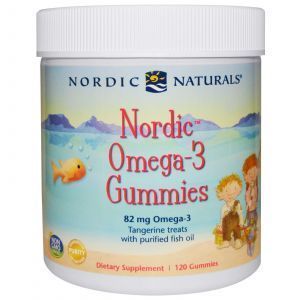 Bolalar uchun baliq yog'i (mandarin), Omega-3 gummi, Nordic Naturals, 82 mg, 120 jele