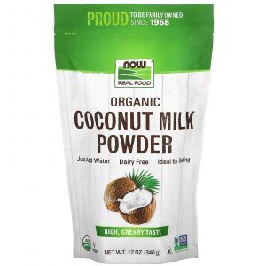 Кокосовое молоко, Coconut Milk, Now Foods, Real Food, органик, сухой порошок, 340 г