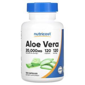 Алоэ вера, Aloe Vera, Nutricost, 20 000 мг, 120 капсул