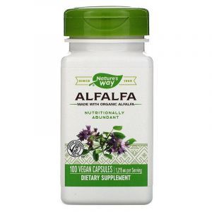 Альфальфа, Alfalfa Leaves, Nature's Way, 405 мг, 100 кап