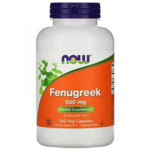 Пажитник, Fenugreek, Now Foods, 500 мг, 250 капсул