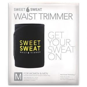 Пояс для похудения, Sweet Sweat Waist Trimmer Belt, Sports Research, размер M, цвет черный и желтый, 1 шт
