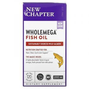 Жир аляскинского лосося, Alaskan Salmon Oil, New Chapter, 1000 мг, 120 капсул