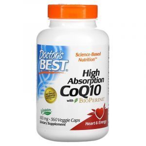 Коэнзим CoQ10 с биоперином, CoQ10 with BioPerine, Doctor's Best, 100 мг, 360 капсул
