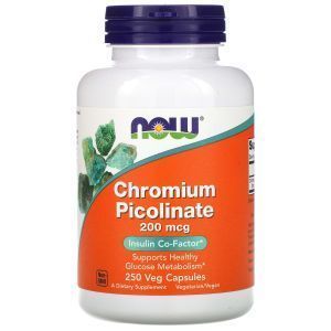 Хром пиколинат, Chromium Picolinate, Now Foods, 200 мкг, 250 капсул