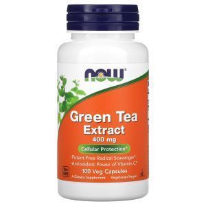 Экстракт зеленого чая, Green Tea, Now Foods, 400 мг, 100 вегетарианских капсул